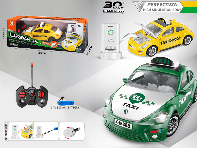 1:22 4-Channel Remote Control Volkswagen Beetle New Energy Taxi 49mhz