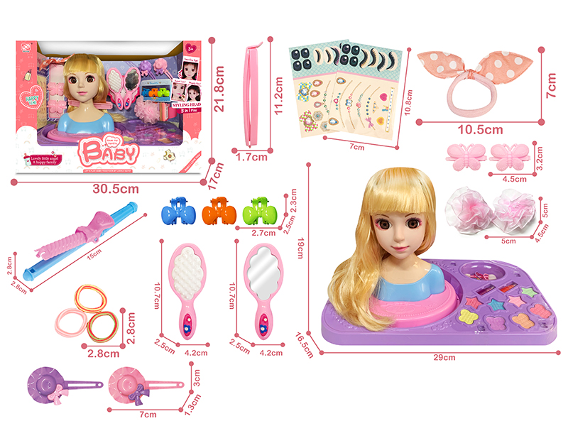 Doll Styling Head Beauty Set 24pcs