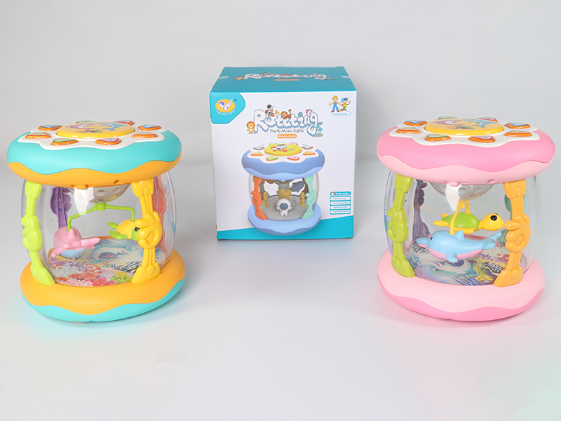Rotating Ocean Musical Drum(Green/Pink 2 Colors Mixed)