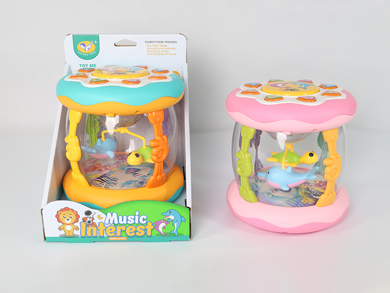 Rotating Ocean Musical Drum(Green/Pink 2 Colors Mixed)