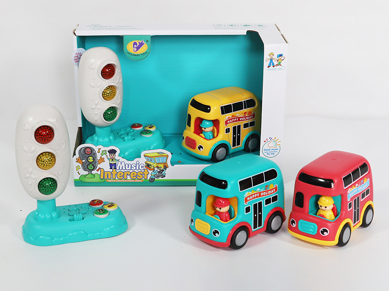 Music Traffic Light + Friction Cartoon Bus