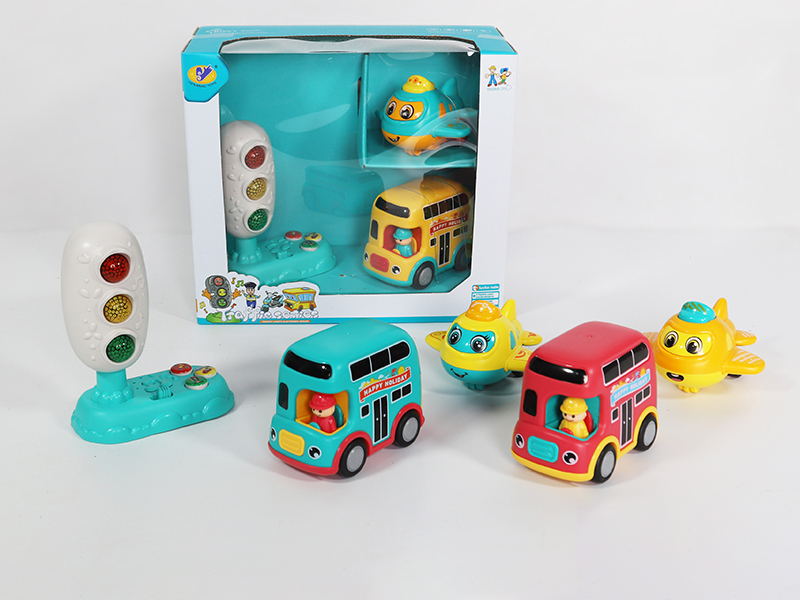 Music Traffic Light + Friction Airplane + Friction Cartoon Bus