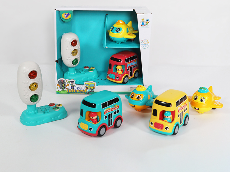 Music Traffic Light + Friction Airplane + Friction Cartoon Bus