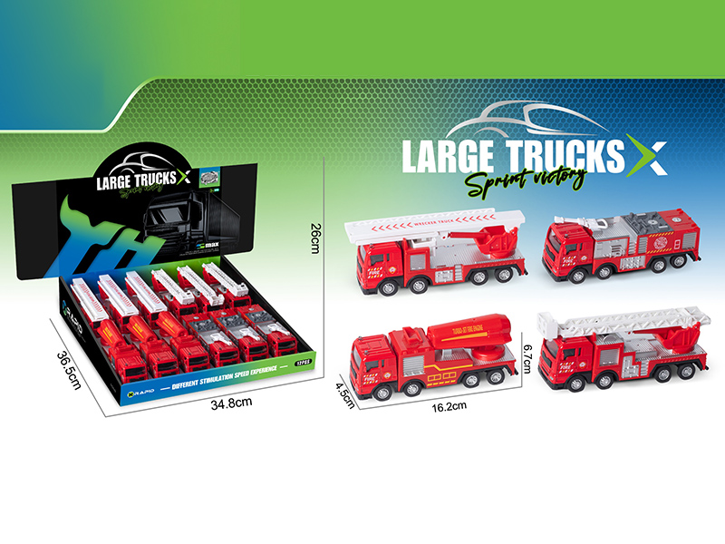 Pull Back Alloy Fire Engines 12pcs