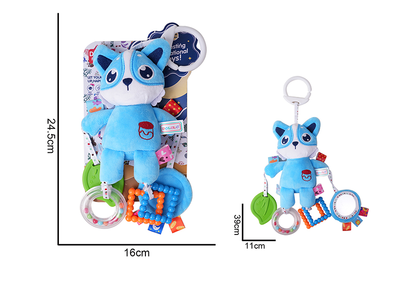 plush Animal Blue Cat Baby Stroller&Bed Hanging Toys