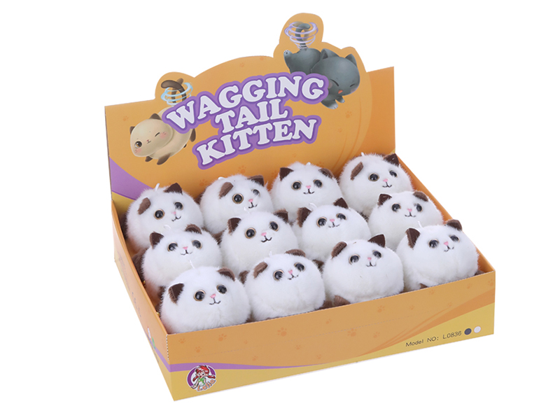 Pull Line Wagging Tail Kitten(White)12PCS