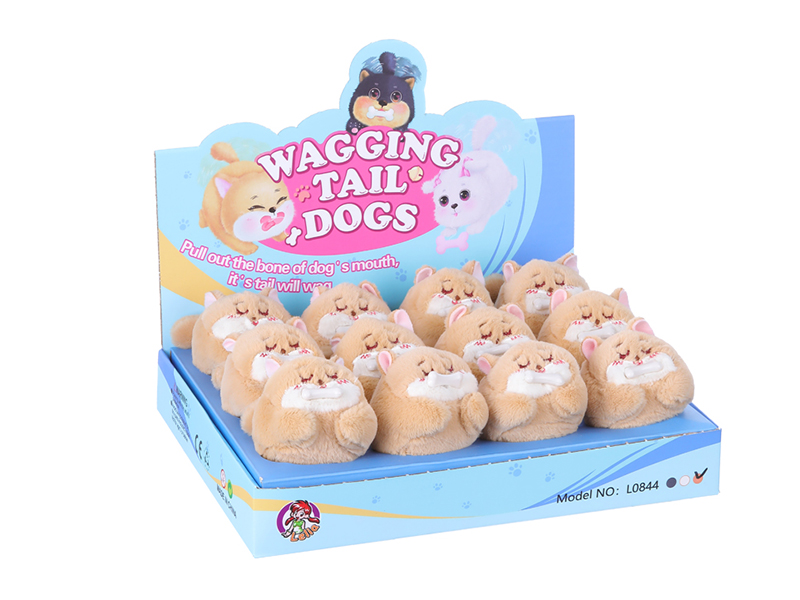 Pull Line Wagging Tail Dogs(Yellow)12PCS