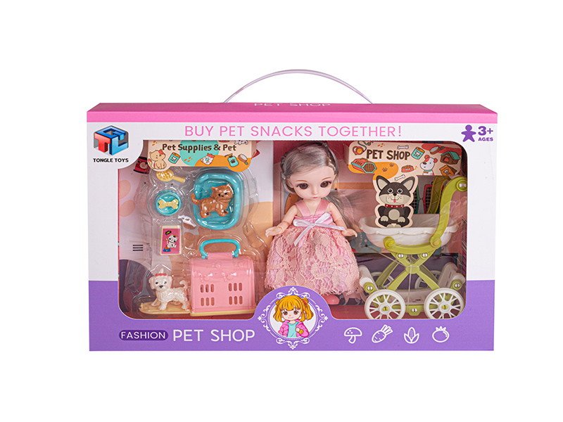 Girl Doll Fashion Pet Shop Set