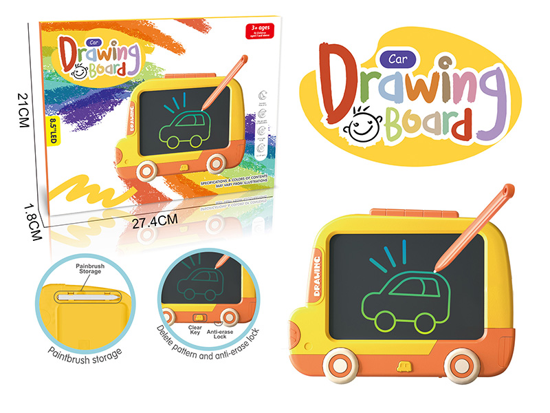 Color Screen Cartoon Bus Writing Board