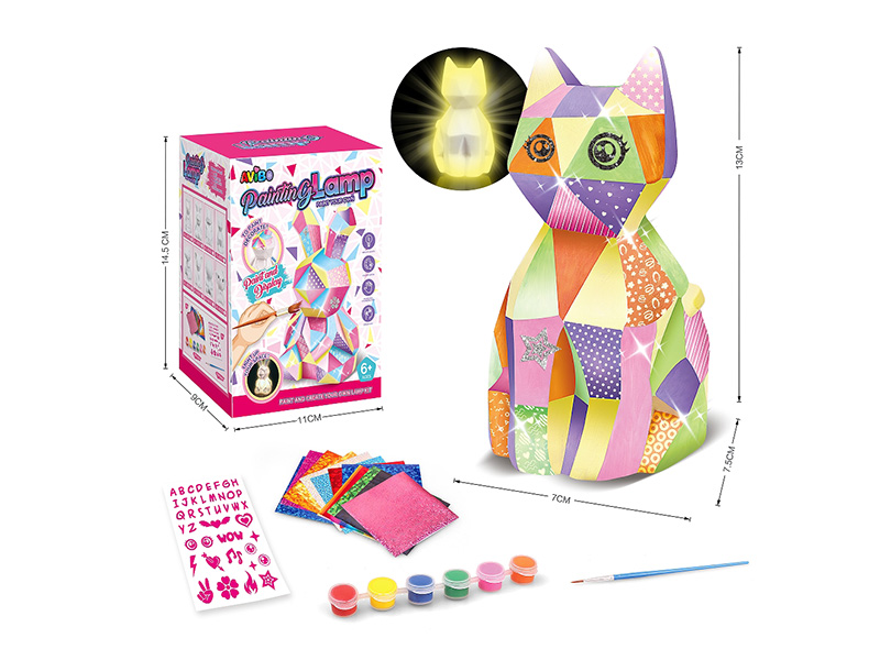 Children's DIY Painting Creative Nightlight Toy - Cat