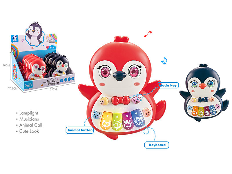 8pcs Cartoon Penguin Electronic Organ