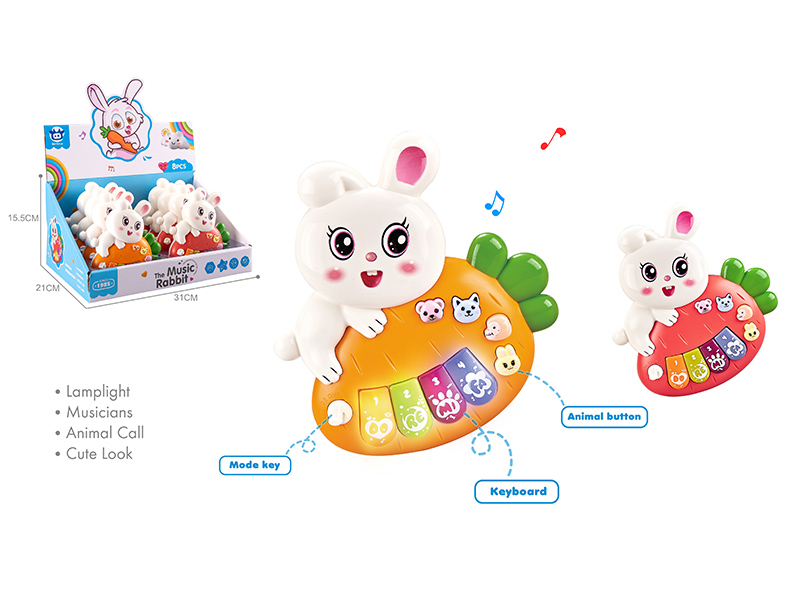 8pcs Cartoon Rabbit Electronic Organ