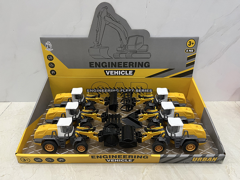Pull Back Alloy Farm Tractor 6pcs