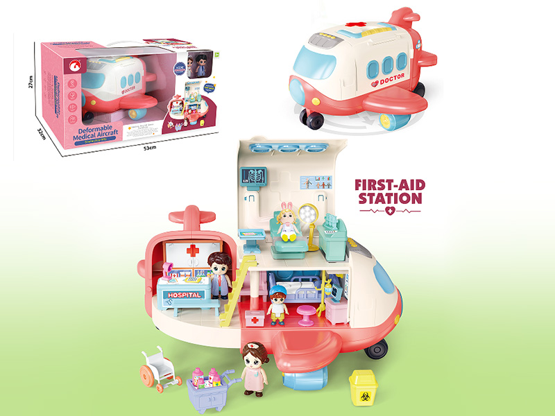 Deformable Medical Aircraft Mini Scene Play House