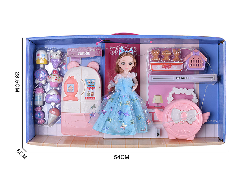23CM Doll Refrigerator Handbag Set