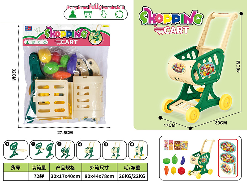 Shopping Cart(6 Kinds Of Fruit + 4 Boxes)