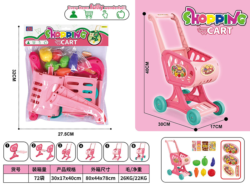 Shopping Cart(6 Kinds Of Fruit + 4 Boxes)