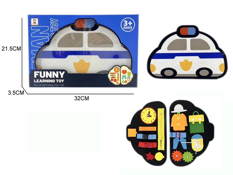 Police Car Funny Learning Board Multifunctional Felt Toy
