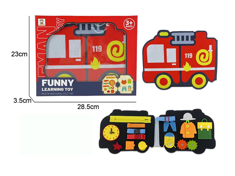 Fire Engine Funny Learning Board Multifunctional Felt Toy