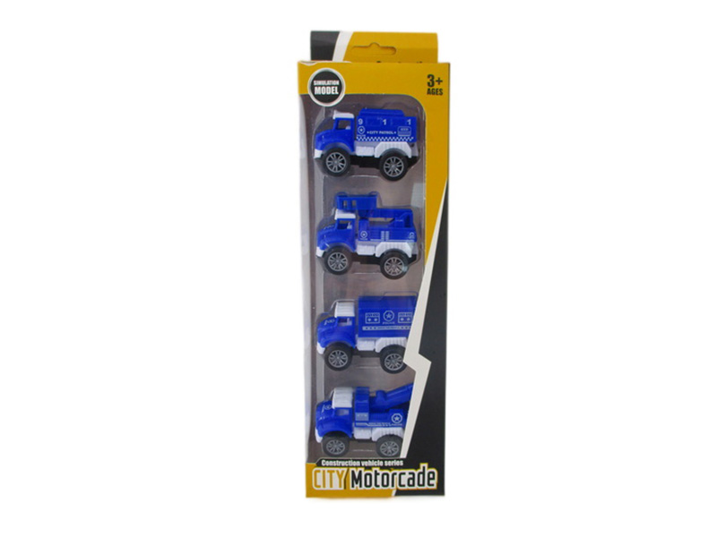 Pull Back Police Cars 4pcs