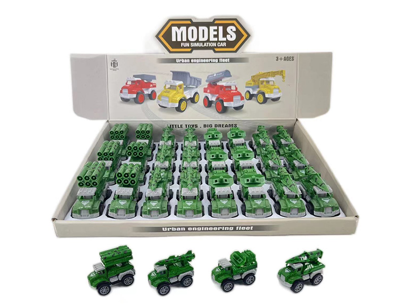 Pull Back Military Trucks 24pcs