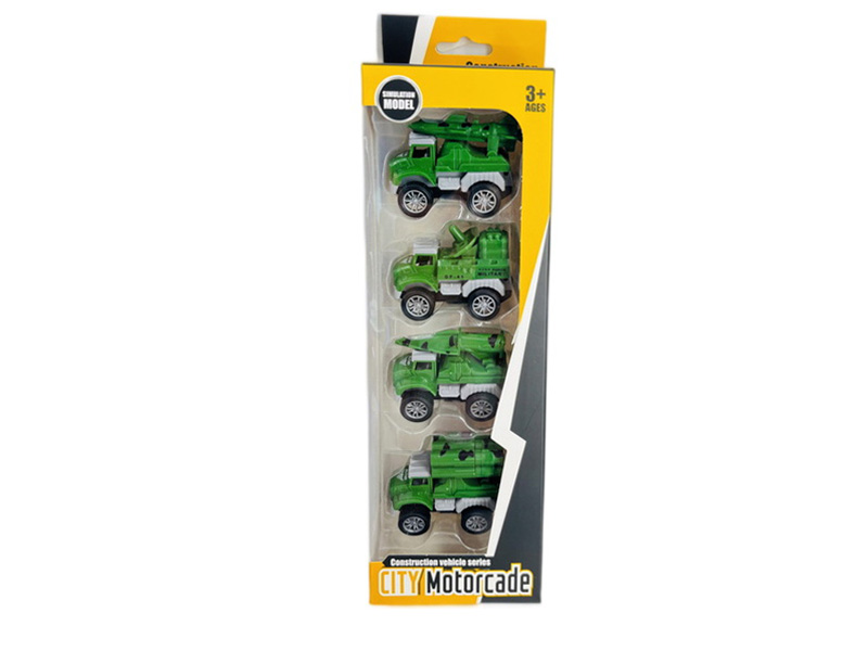 Pull Back Military Trucks 4pcs