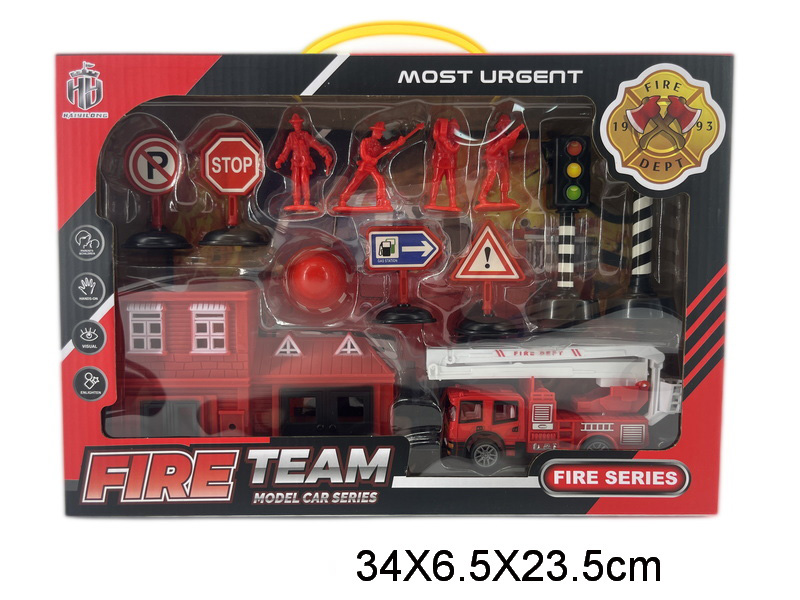 Pull Back Fire Engines Set