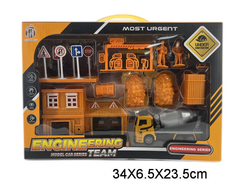 Pull Back Engineering Truck Set