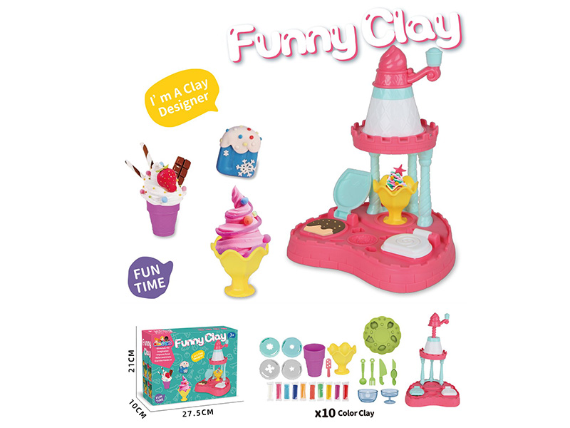 Funny Clay Ice Cream Machine Set
