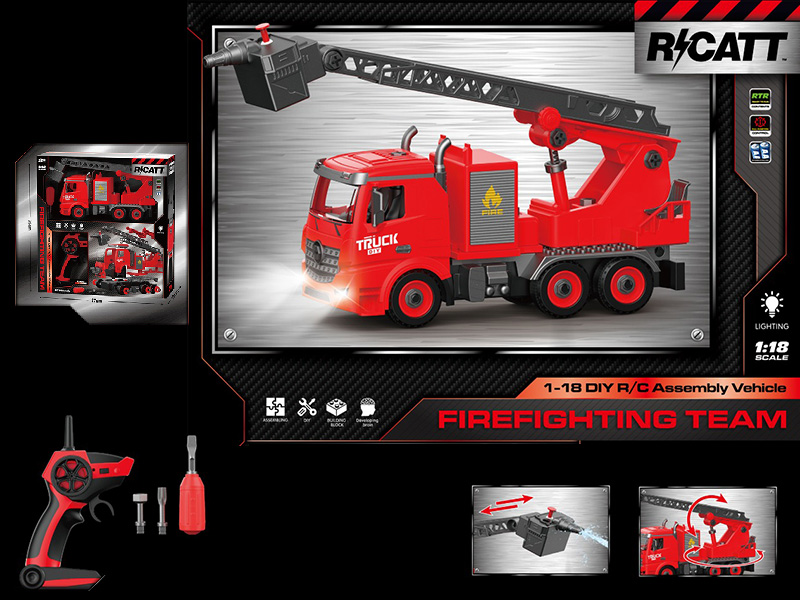 DIY Remote Control Assembly Fire Engine