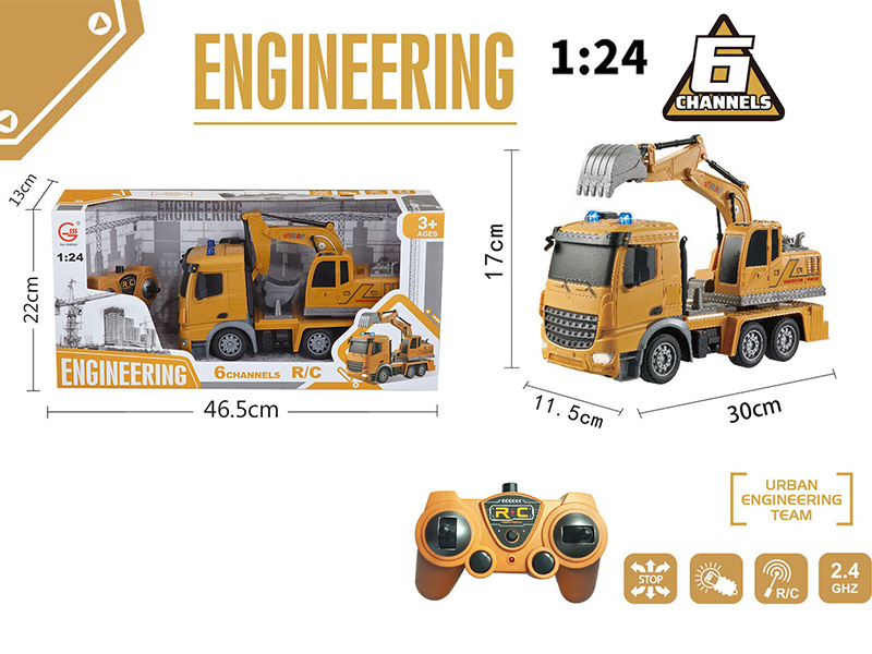 1:24 2.4G 6-Channel Remote Control Excavator With Lights