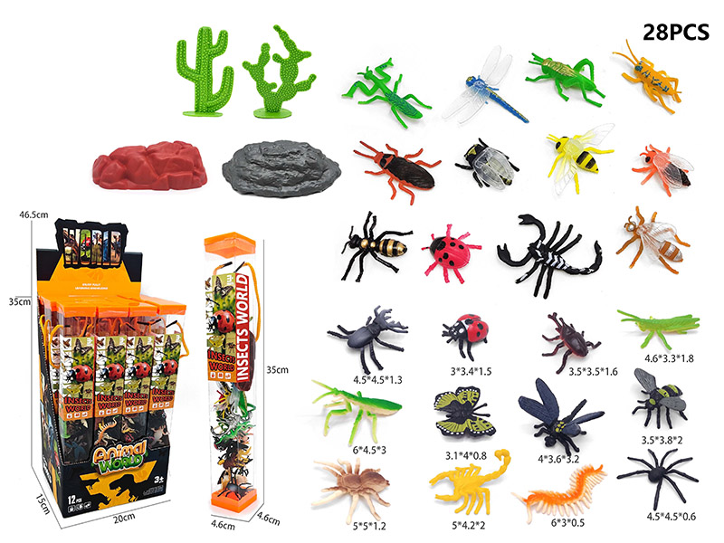 Insect Set 28pcs(12 PVC Cylinder/Display Box)