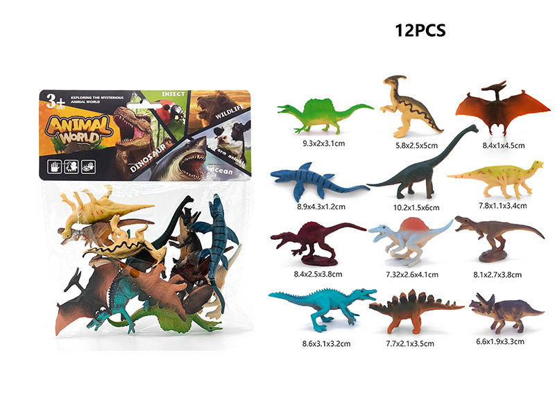 12PCS Medium Dinosaur Model Set