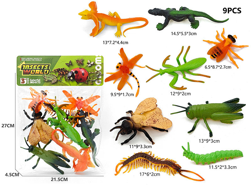 2 Lizard Model + 7 Insect Model Set