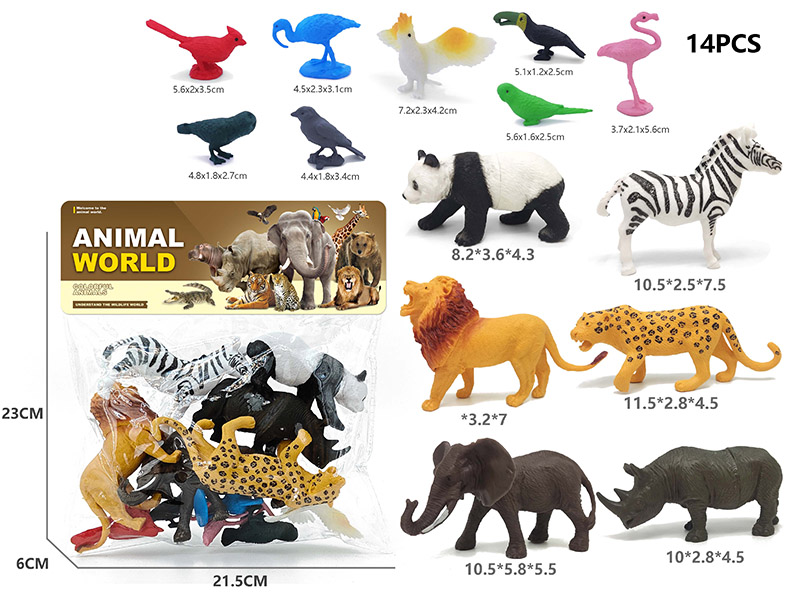 8PCS Birds Model + 6PCS Animals Model