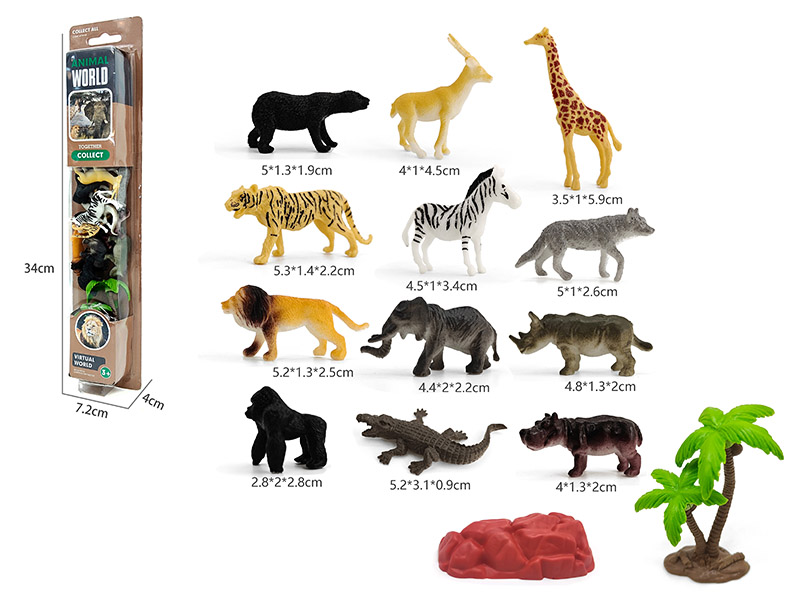 12PCS Wild Animals Set