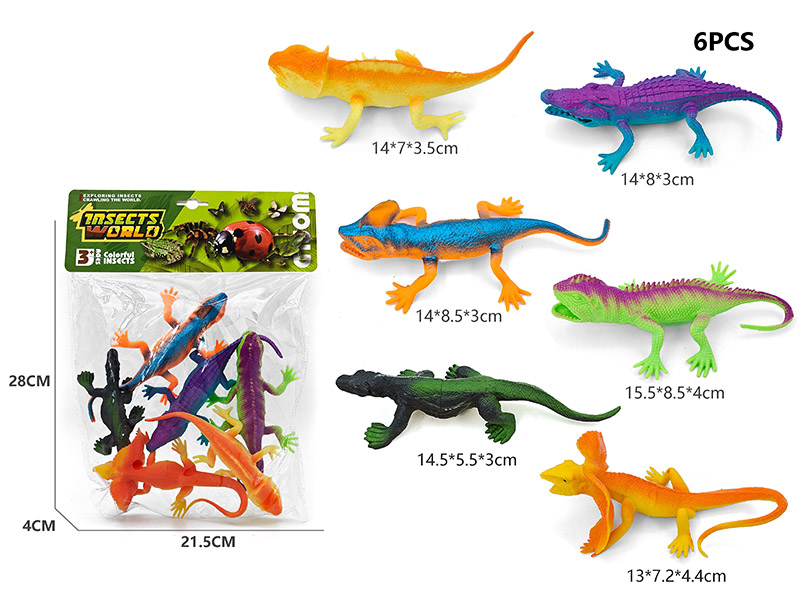 6PCS Small Lizard Model