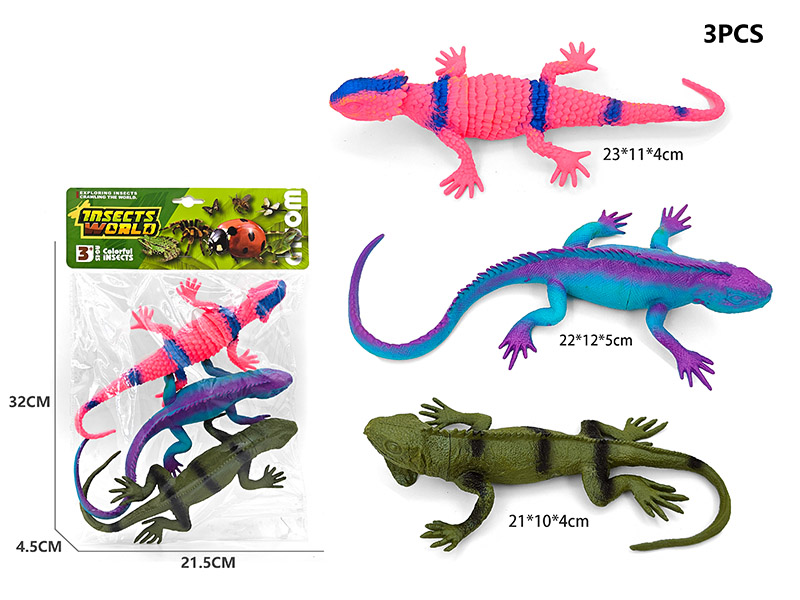 3PCS Large Lizard Model With Whistle