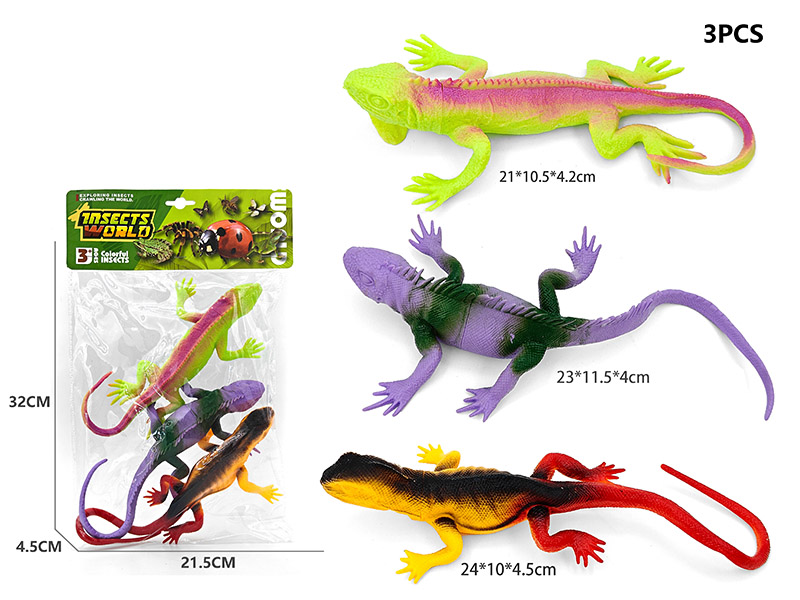 3PCS Large Lizard Model With Whistle
