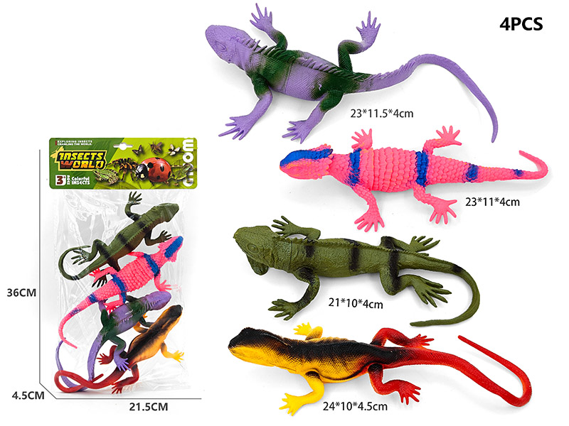 4PCS Large Lizard Model With Whistle