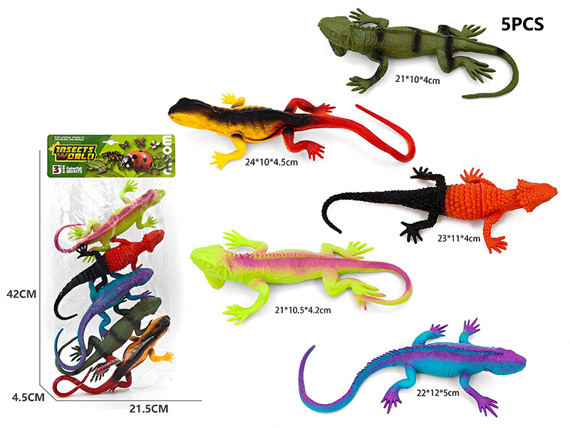 5PCS Large Lizard Model With Whistle