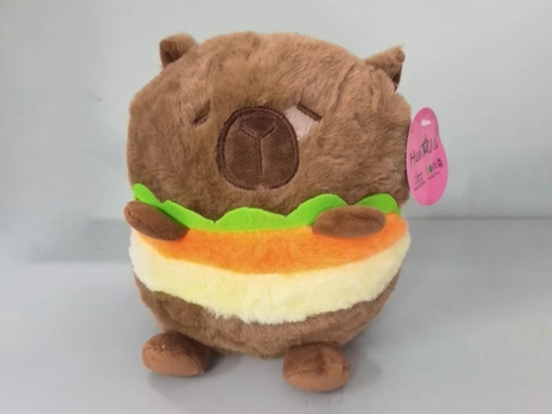 8" Hamburger Capybara Plush Toy