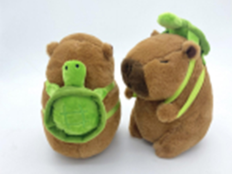 8" Plush Capybara With Turtle Backpack