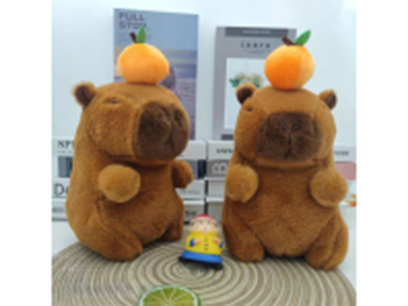 8" Persimmon Capybara Plush Toy