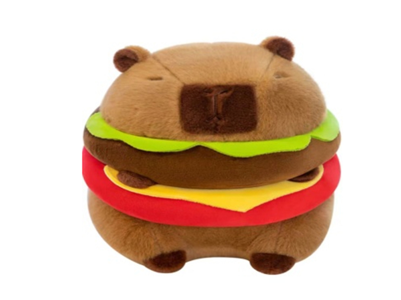 15" Hamburger Capybara Plush Toy