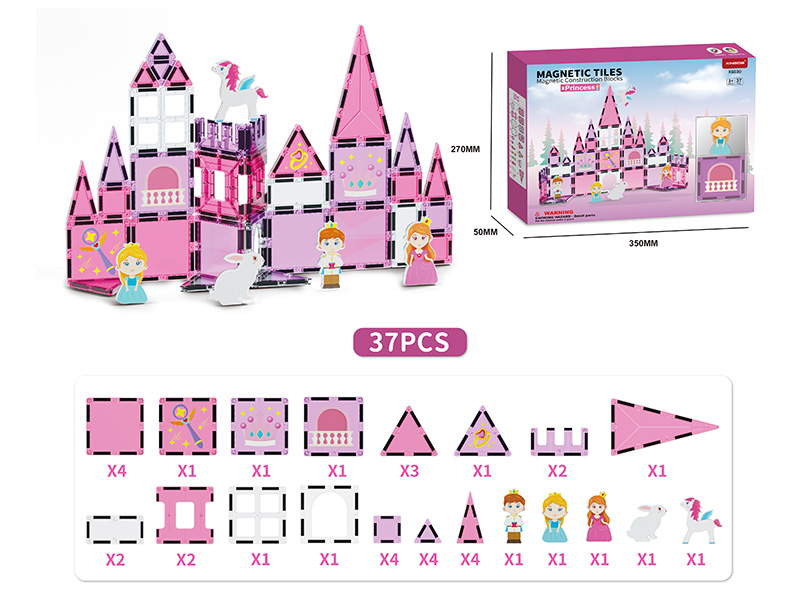 Princess Series Magnetic Tiles Building Blocks 37pcs