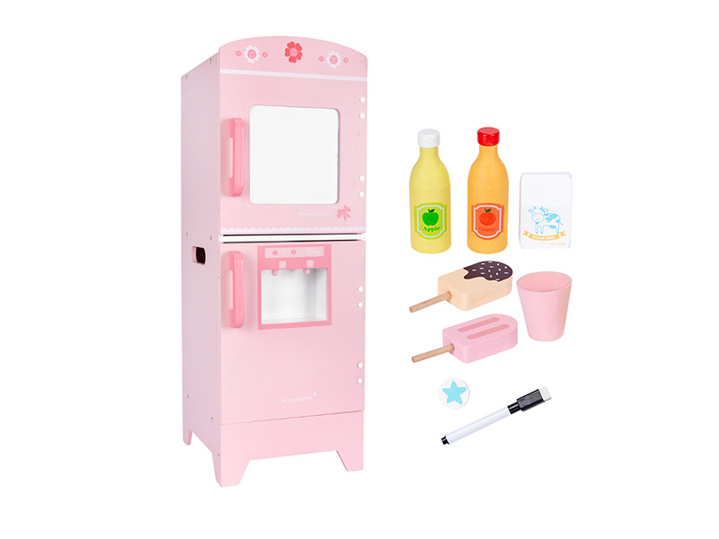Pink Wooden Refrigerator Toy