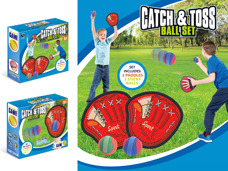 Catch & Toss Ball Set(2 Paddles + 2 Sticky Balls)