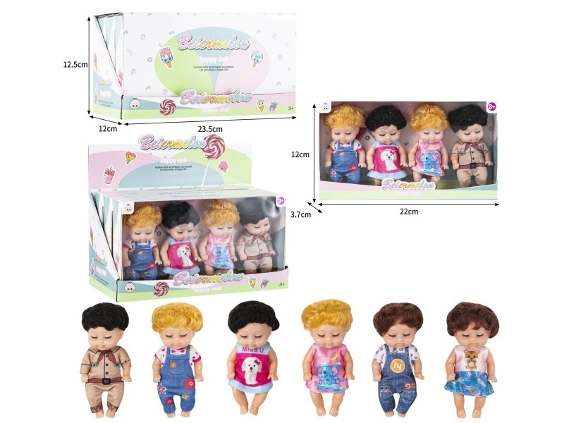 4-Inch Solid 4-Person Sleeping Doll (3 Boxes)