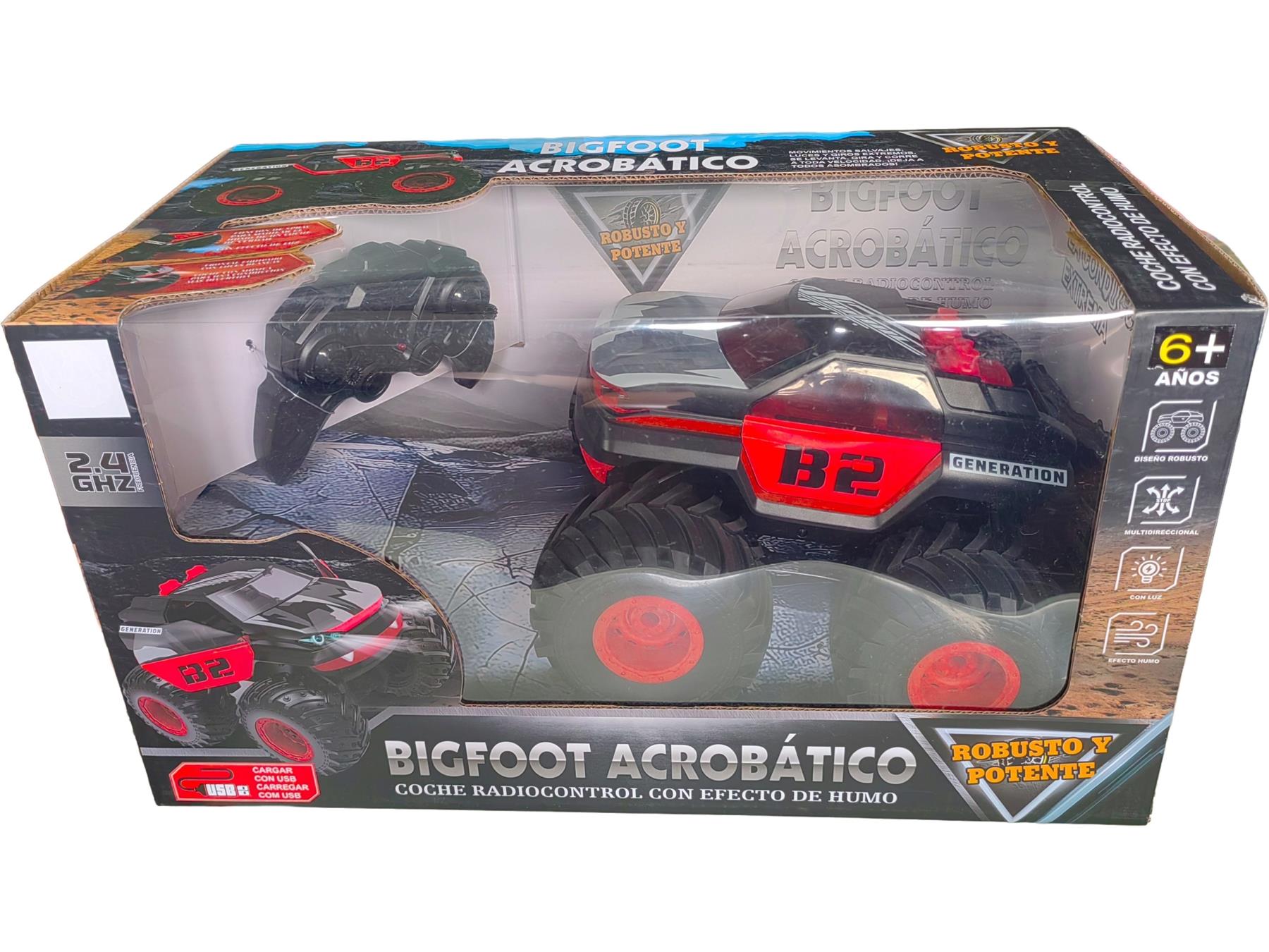 Remote-Controlled Stunt Car (Black And Red)